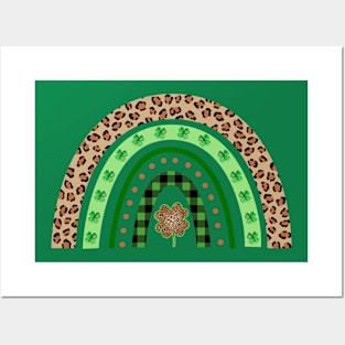 Shamrock Leopard Rainbow St Patrick's Day Posters and Art